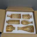 UPBUD Glass Bud Vases Set of 12, Mini Flower Vases for Centerpieces, Small clear Vases in Bulk for Wedding Decorations, Vintage Vases for Table, Recepetion, Home Décor (Amber)