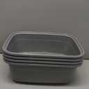 Jekiyo Plastic Dish Tubs, Grey Wash Basin, 12 QT/4 Packs