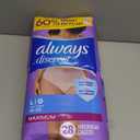 Always Discreet, Incontinence & Postpartum Underwear for Women, Maximum, Large, 28 Count