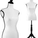 SereneLife Female Torso Mannequin Display - Sturdy and Durable, Adjustable Dress Form (52-64"), Lightweight, Easy-to-Assemble, Stable Tripod Stand, Smooth Surface for Retail Clothing Display, Standard