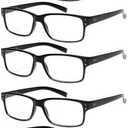 NORPERWIS Reading Glasses 5 Pairs Quality Readers Spring Hinge Glasses for Reading for Men and Women (5BLACK, 1.50)