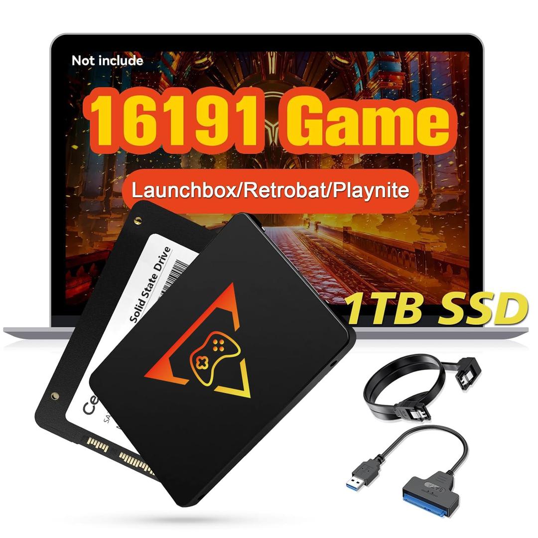 Ipalet Retro Game Console SSD 1TB, 16191 Video Games, 80+ Emulator Console, 86 AAA PC Games, 3 Game Systems