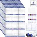 6pcs 24" x 36" 2026 Wall Calendar Dry Erase - Large Starry Sky Calendar Wet & Dry Erasable Laminated 12 Month Annual Yearly Planner, Reversible, Horizontal/Vertical (2026 Wall Calendar)