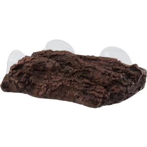 Turtle Basking Platform, Water Tank Aquarium Tortoise Climbing Platform with 3 Suction Cups, Artificial Bark Decor, Terrapins Frogs Resting Terrace(Red Bark Style)