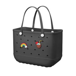 Baonat Waterproof Rubber Tote Bag Washable Beach Travel Handbag for Women, Large