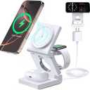 3 in 1 Wireless Charging Station for Apple Multple Devices - Foldable Magnetic Wireless Charger Dock -Travel 18W Charging Pad for iPhone 17 16 15 14 13 12 Pro/Pro Max/Plus/Watch & Airpods All Series