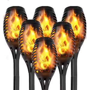 MAGGIFT Solar Torch Lights, Outdoor Waterproof Flickering Flame Patio and Garden Decor, 8-Pack