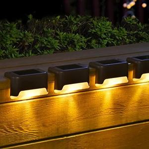 Solar Deck Lights Outdoor 20 Pack Black, Solar Step Lights Waterproof Led Light for Outside Stair, Fence, Yard, Garden, Patio and Pathway(Warm White)