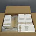 BESTVIP 700PCS Clear Gold Disposable Dinnerware Set for 100 Guests, Plastic Plates for Party, Wedding, Christmas, Include: 200 Plastic Plates, 100 Gold Silverware, 100 Cups, 100 Napkins