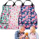 Adult Bibs with Crumb Catcher,3Pack Adjustable Bibs for Eating,Waterproof Washable Men Clothing Protectors,Reusable Large Feeding Bib for Women Elderly Seniors