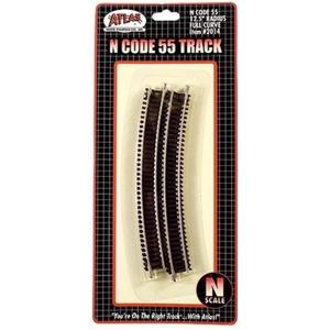 N Code 55 Nickel Silver 12.5" Radius Full Section Track (6) Atlas Trains