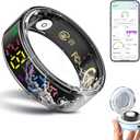 Smart Ring for Women Men, Health Ring Colorful Display, Fitness Tracker with Heart Rate, Blood Oxygen, Sleep Monitor, No Subscription Fee, 5ATM Waterproof for iOS & Android (Black, 11)