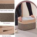 OIAHOMY 4 Pack Storage Baskets for Organizing, Basket for Shelves with Handle, Woven Baskets for Storage Toys, Towels, Books, Cotton Rope Basket 13" L x 9 " W x 7.8 " H, Brown & Black