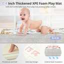 NOONKTY 79x71 Extra Large Baby Play Mat for Floor, Foldable Foam Playmat for Babies 0-12 Months & Kids, Non-Toxic Waterproof Baby Mat for Floor, Thick Playpen Mat for Tummy Time Crawling, Big Lions