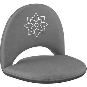 Mindful Modern Meditation Chair | Adjustable Floor Chair with Back Support | Padded Floor Seat for Posture Support and Comfort | Portable Folds Flat for Storage | Indoor/Outdoor Use | Slate Grey