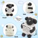 Handmade Crochet Little Black Sheep Baptism Gift for Boy or Girl - Sentimental Christening Keepsake with Child of God Blessing Card - Religious Nursery Decor for Goddaughter, Godson