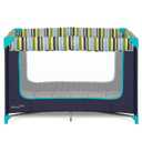 Dream On Me Zodiak Baby Playard, Breathable Mesh Sides, Soft Comfortable Mattress, Quick & Easy to Fold with Travel Carry Bag, Compact Space Saving Design - Navy