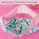American Mahjong Tile Bag with Zipper,Empty Clear Waterproof Mahjong Bags,Mahjong Accessories and Gifts for Game Lover Gift Travel (Pink)