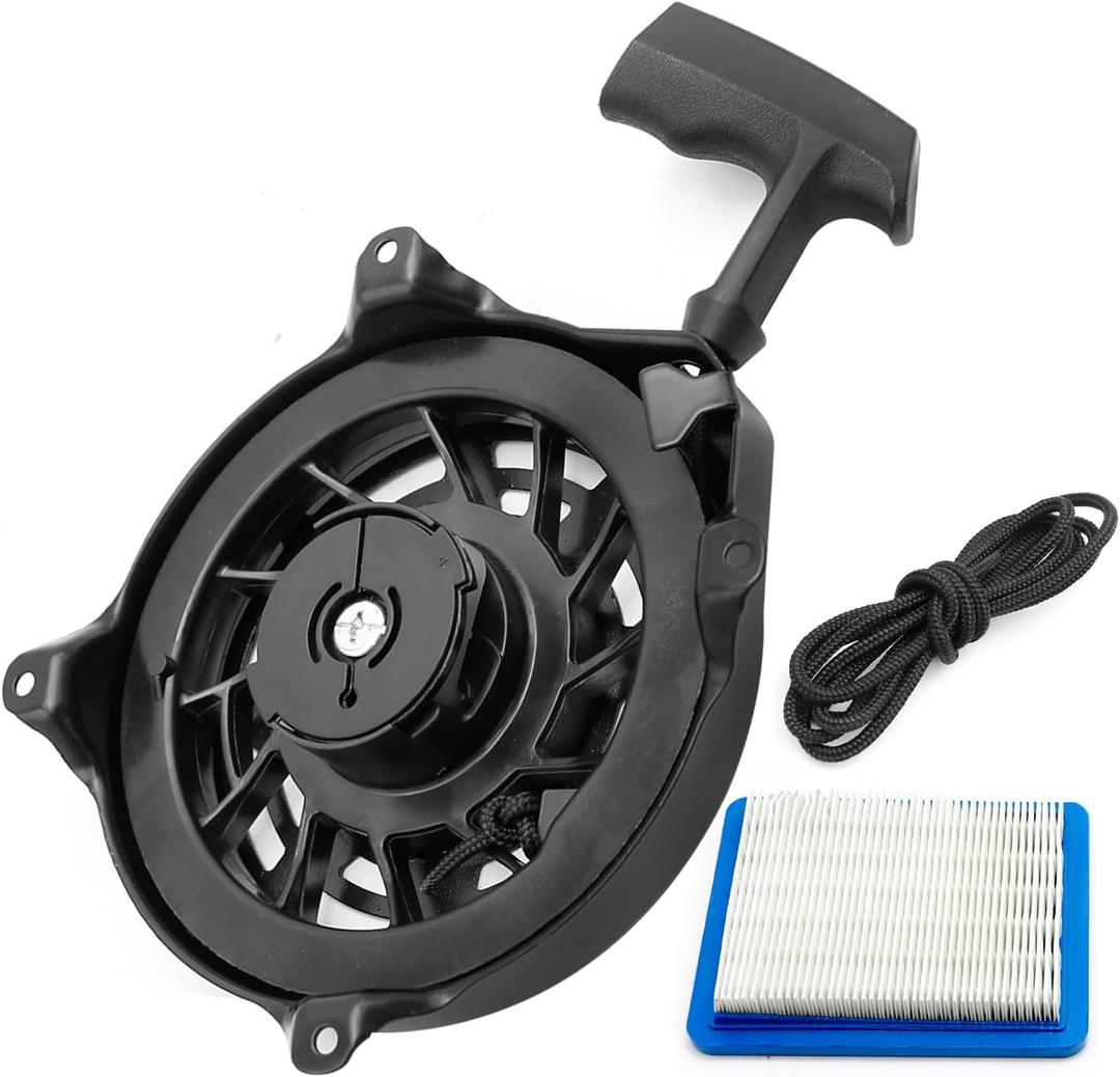 Anxingo 497680 Recoil Starter Assembly Replacement for B&S 6.75 Craftsman Toro Troy-Bilt Tb210 TB230 Lawn Mower Pull Start Assembly Replace Oregon 31-068, Rotary 12368 with Air Filter