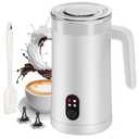 Ovetedot Milk Frother, 4-in-1 Milk Frother and Steamer, 13.5oz/400ml Automatic Hot and Cold Foam Maker and Milk Warmer, Electric Frother for Coffee, Latte, Cappuccino, Macchiato, Matcha(White)
