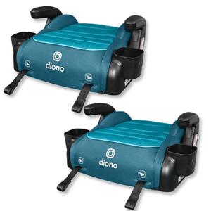 Diono Connect3 RXT Backless Booster, Pack of 2, Slim Fit 3-Across in Many Mid-Sized Sedans and SUVs, for Children from 40-120 lbs., Lightweight with Latch connectors, Blue Razz Ice