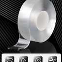 Nano Double Sided Tape, Heavy Duty Acrylic Adhesive, Removable No Residue, Waterproof Multipurpose Tape for Home Decor, Car Accessories, Office & DIY Projects (Essential for Daily Life) (16.5 Feet)