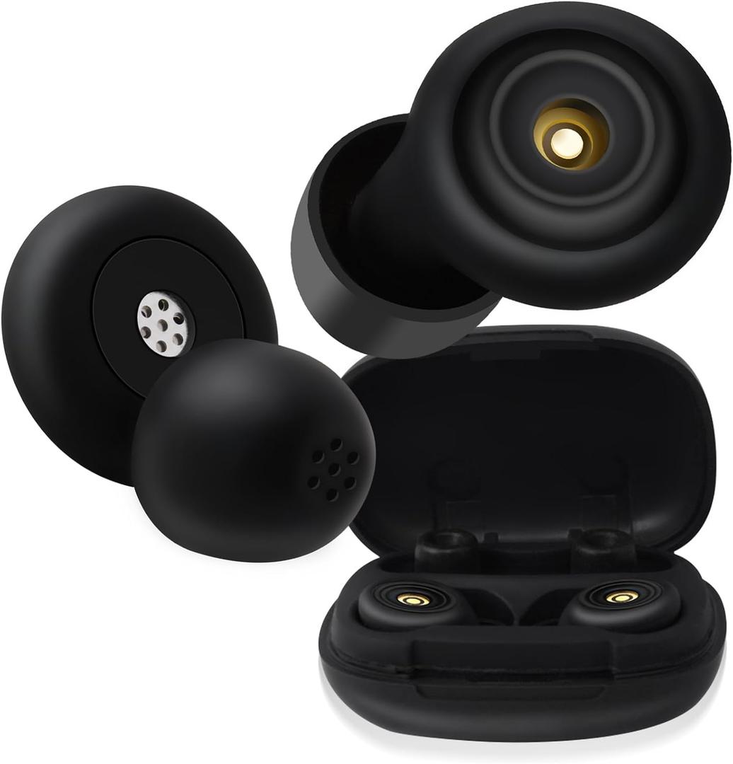 SilentNest Pro Noise Cancelling Sleeping Earplugs  Up to 50dB Enhanced Noise Reduction, Hearing Protection Earplugs for Side Sleepers & Noise Sensitivity | 10 Ear Tips & Travel Case