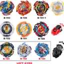 MUSTYBELT Battling Top Burst Gyros Toy Set Toy Gift for Children Boys Ages 6 8 10 12+ Combat Battling Game 10&12 Burst Spinning Tops 3 Two Way Launchers Grip Starter (B-10)