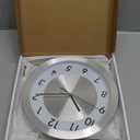 Non Ticking Silent Wall Clock Decorative,Analog Metal Wall Clock Battery Operated,Living Room/Office/Kitchen Clock,10 inch