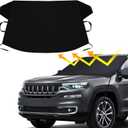 Car Windshield Cover Large Enhanced 600D Oxford Fabric Windshield Frost Cover for Ice and Snow Frost Waterproof Wiper Front Window Protects UV Sunshade Cover for Most Cars SUV Vans (75" x 42")