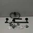 White Black Gold Stainless Steel Bathroom Hardware Set Towel Bar Toilet Paper Holder Clothes Hook Bathroom Roll Towel Rack Ring, Black