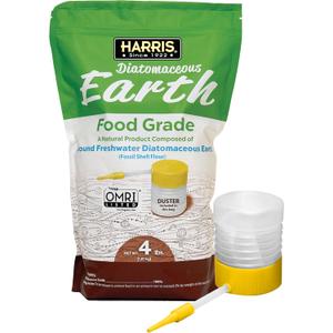 HARRIS Diatomaceous Earth Food Grade, 4lb with Powder Duster Included in The Bag HARRIS Diatomaceous Earth Food Grade, 4lb with Powder Duster Included in The Bag