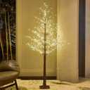 LITBLOOM Pre Lit Brown Tree 6FT 690 Fairy Lights Plug in,Twig Tree with Lights for Indoor Outdoor Home Room Party Christmas Decoration