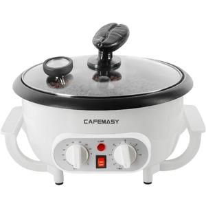 Home Coffee Bean Roaster Machine - CAFEMASY Coffee Bean Handle Design Electric Automatic Coffee Roaster with Timer and Roasting Temperature Setting