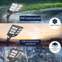 Ofuray Solar Street Lights Outdoor,Solar Security Flood Lights Parking Lot Lights Commercial Dusk to Dawn, 6500k Waterproof Led with Remote Control Motion for Street,Court,Barn (Of-800W 80000Lm)