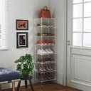 Aquiver Acrylic 8 Tiers Tall Shoe Rack - Shoe Organizer for Entryway - Narrow Shoe Storage Shelf Clear Shoes Rack for Closet, Store 16-20 Pairs of Shoes, 18.1'' L x 11.8'' W x 61'' H, Easily Clean