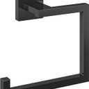 Matte Black Square Towel Ring, Multifunctional Toilet Paper and Hand Towel Holder for Bathroom Wall Mount, Stainless Steel Heavy Duty Towel Hanger for Shower, Kitchen, Toilet