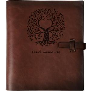 Photo Album 4x6 200 Photos, Genuine Leather Albums Page Refillable with 30 Pieces Writing Paper, Best Gift for Travel Wedding Kids Graduation Baby Picture Album Scrapbook