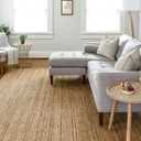 FRELISH DECOR Handwoven Jute Area Rug - 5x8 Feet Natural Yarn - Rustic Vintage Beige Braided Reversible Rectangular Rugs for Bedroom - Kitchen - Living Room - Farmhouse (5' x 8')
