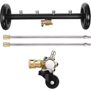 Tool Daily Dual-Function Undercarriage Cleaner with Swivel Wheel, Surface Cleaner for Pressure Washer, Underbody Car Wash Water Broom, 16 Inch, 4000 PSI