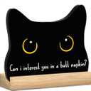 2 x Black Cat Decor Halloween Cat Bathroom Decor Can I Interest You in a Butt Napkin Funny Bathroom Acrylic Decors Sign Cat for Home Bathrooms Halloween Christmas