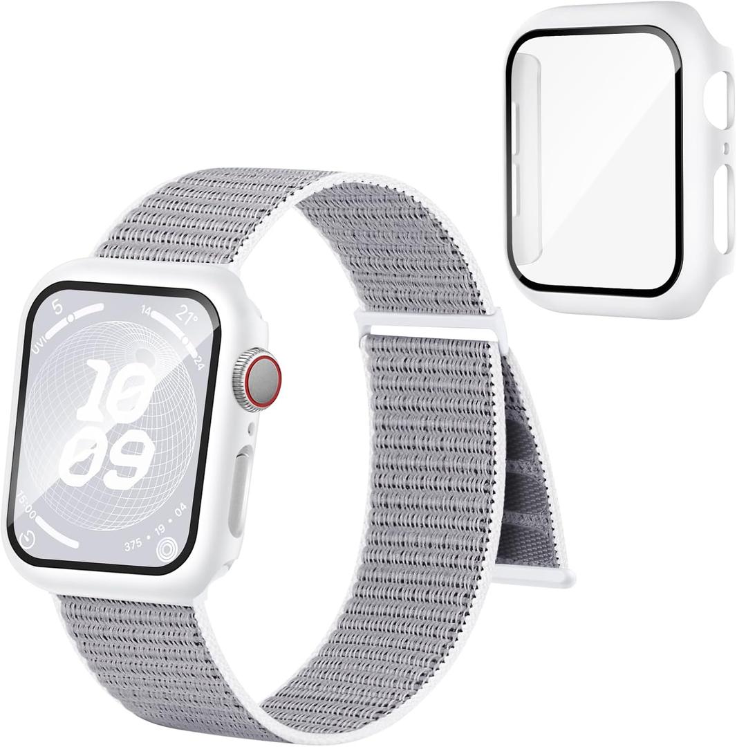 Nylon Sport Loop Compatible with Apple Watch Bands and Case Women Men
