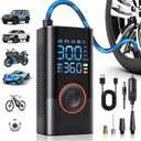 Tire Inflator Portable Air Compressor Portable Cordless Mini Air Pump with Digital Pressure Gauge Inflater 150PSI 3X Fast Inflation Auto Shutoff Large Battery Tires Pump for Cars Motors Bikes Balls