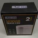 ELPHECO Automatic Motion Sensor Trash Can - 2 Gallon Slimline for Bathroom, Bedroom, Kitchen, Office - White with Gold Trim