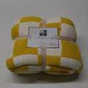 WRENSONGE Checkered Throw Blanket, Yellow Soft Cozy Fluffy Warm Hand Made Throw Blankets for Couch, Sofa, Chair, Bed, Camping, Picnic, Travel Lightweight Bed Blanket - 60"*80"