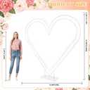 7FT Heart Arch Stand Double Heart Shaped Balloon Stand Wedding Arch for Proposal Ceremony Valentine's Day Birthday Party Baby Shower Decoration (White)
