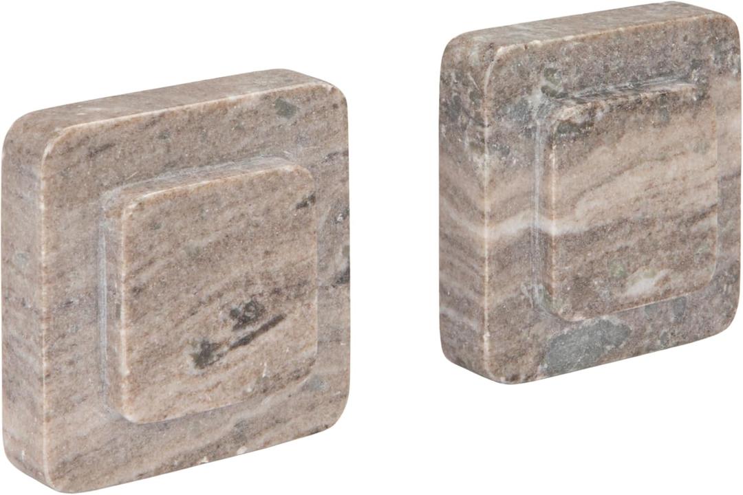 Bloomingville Heavy Duty Marble Bookends, Beige, Set of 2