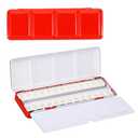 PATIKIL Empty Watercolor Palette, Metal Watercolor Tin with 26pcs Half Pans Paint Case with Lid Paint Box for Travel Gouache Oil Painting, Red