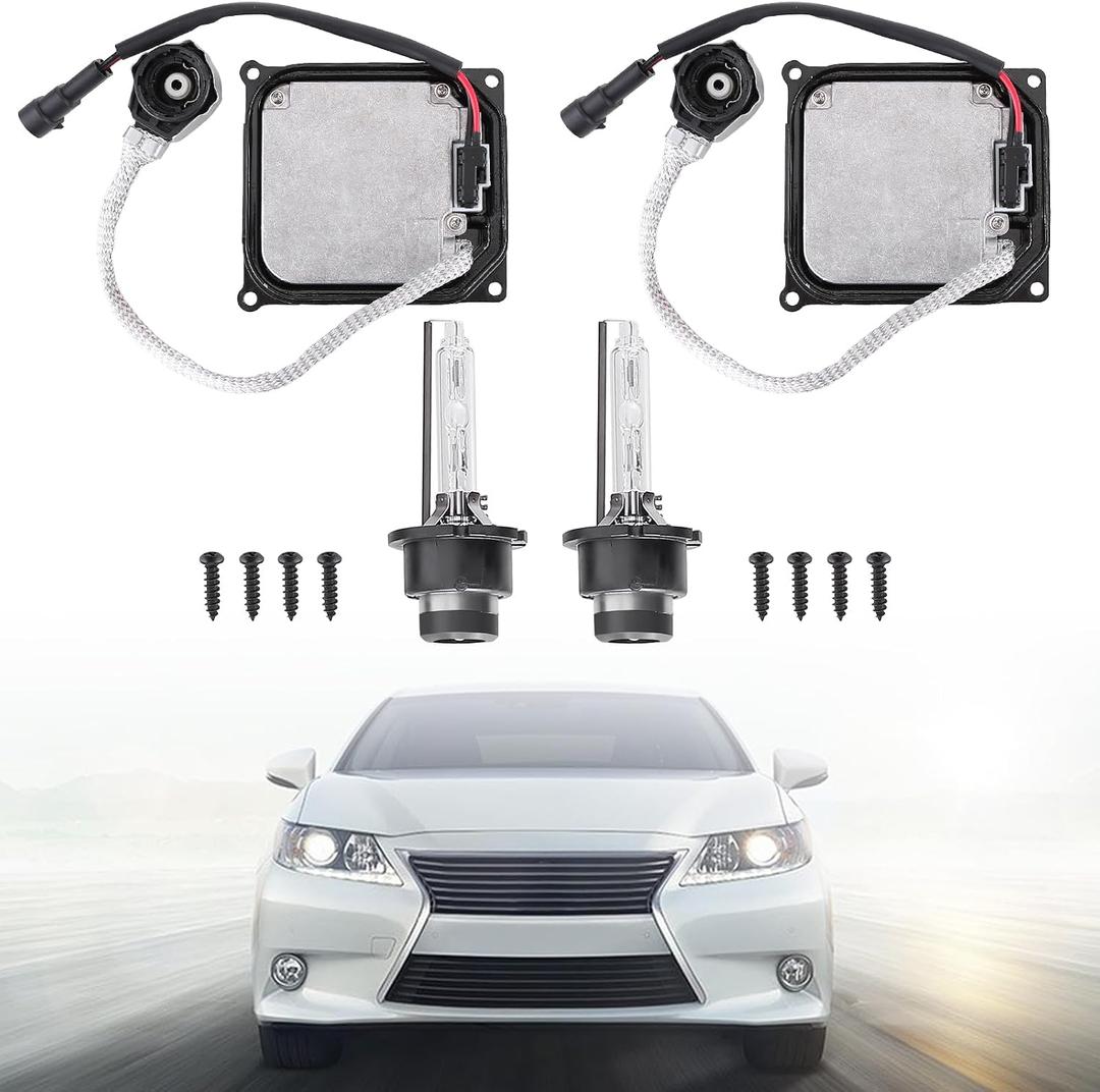 85967-51040 2Pcs Xenon HID Headlight Ballast with Igniter & D4S Bulb for 2006-2014 Lexus IS250 IS350 LS460 RX350 ES350 ES300h GS300 GS350 GX460,Fit for Toyota Prius/Avalon/Venza/Solara 85967-52020