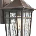 Darkaway Large Outdoor Sconce Lights Wall Light Fixtures,14inch Exterior Porch Light Outdoor Sconce Anti-Rust Waterproof Aluminum Outside Light with Water Ripple Glass for Patio Yard Doorway Garage (Bronze)